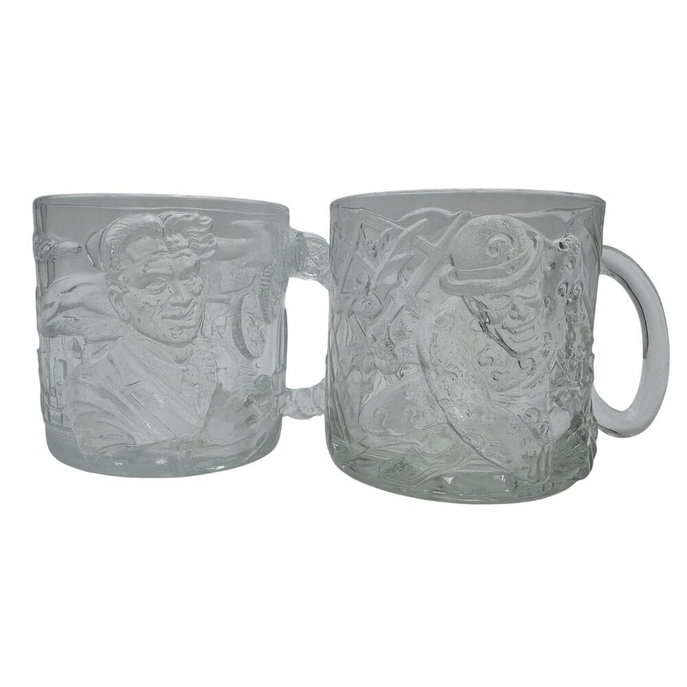 Vintage Batman Forever Mugs Riddler and  Two-Face McDonalds Set of 2 1995
